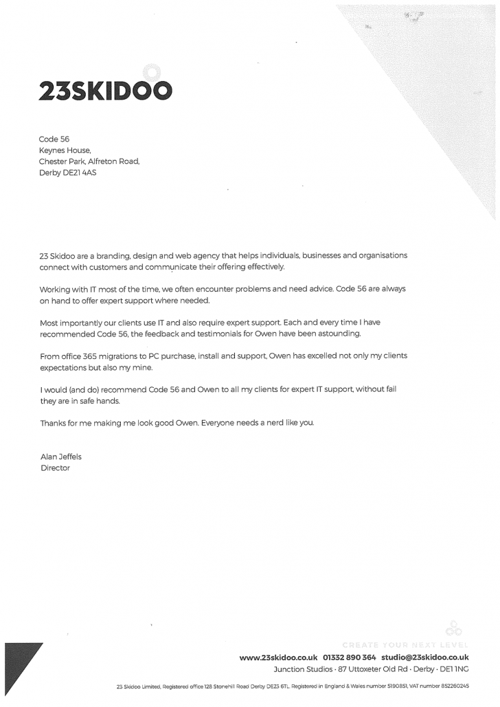 23 Skidoo Testimonial