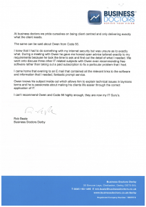 Business Doctors Testimonial